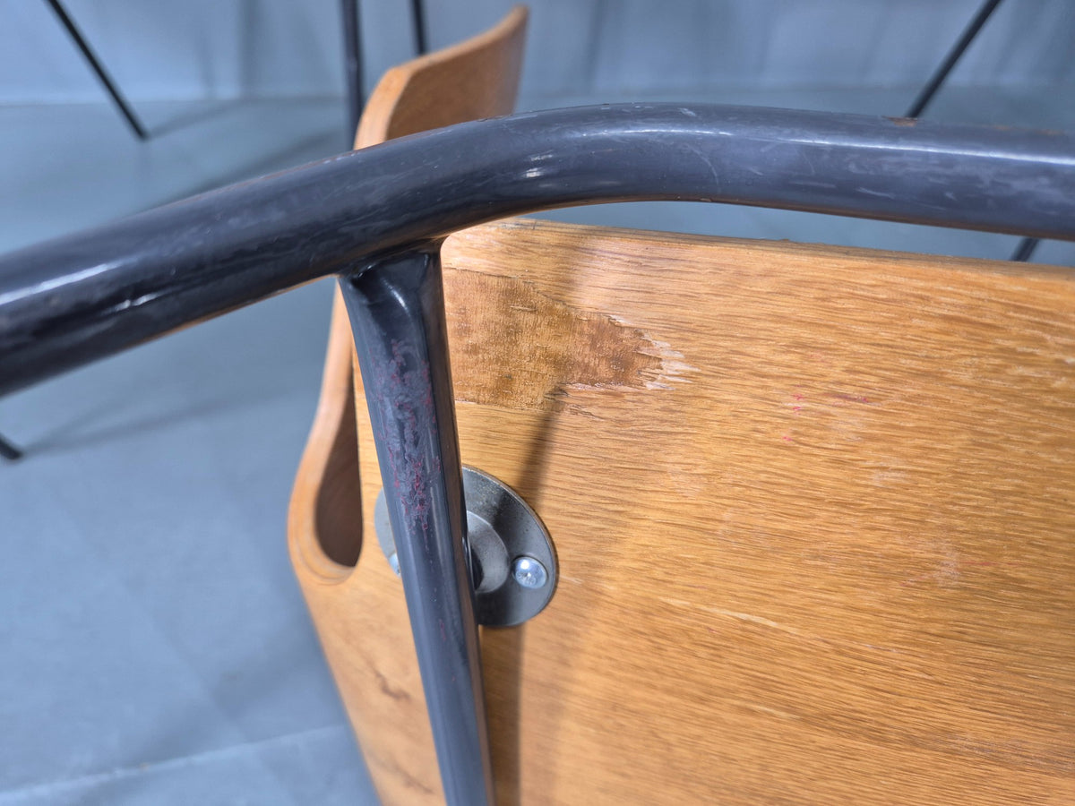 11 Vintage Stacking Chairs Industrial Danish Design Bent Ply Retro MCM EB12661