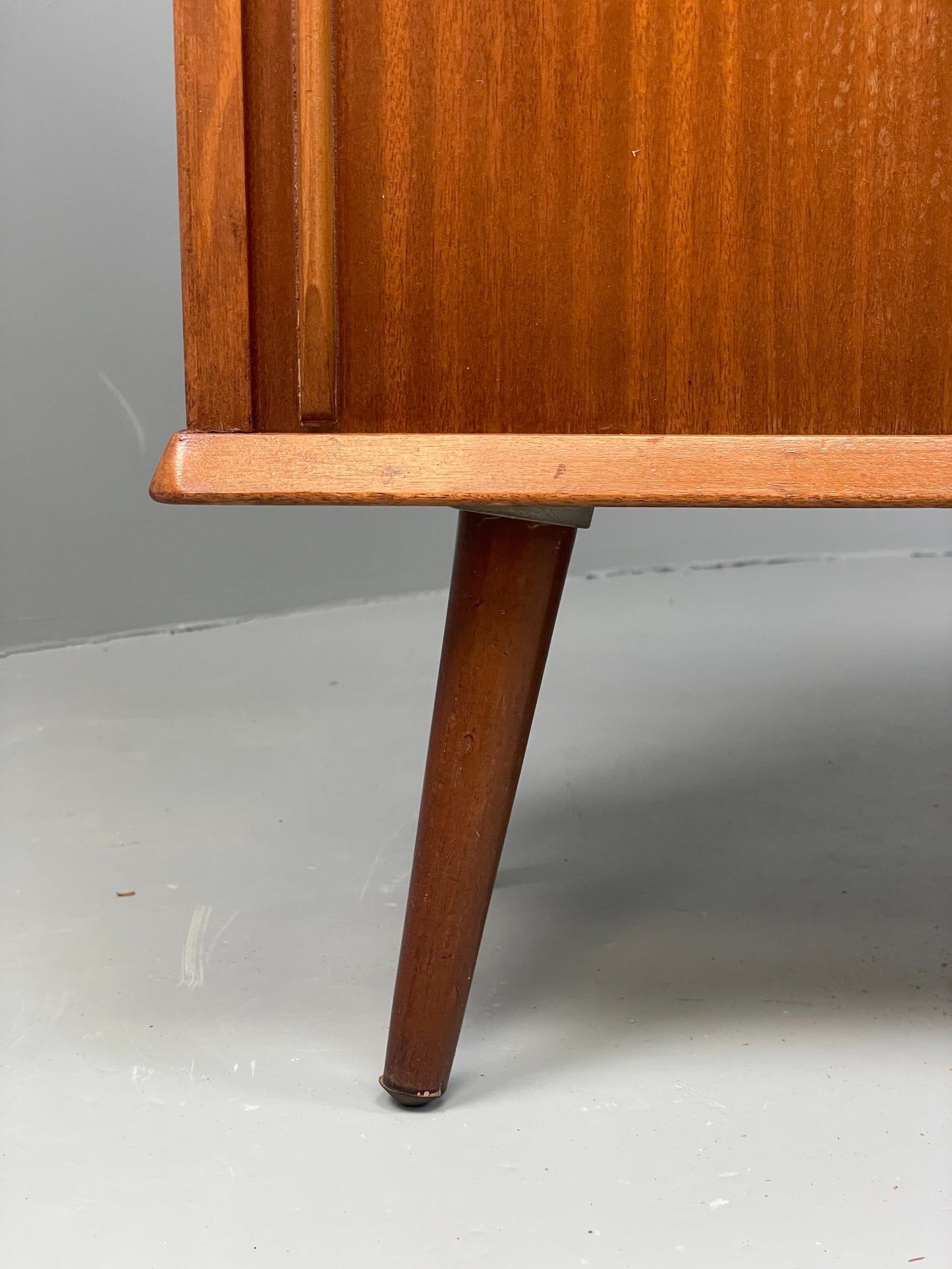 Vintage Glazed Bookcase Cabinet 1960s Mid Century Teak Shelving EB12629