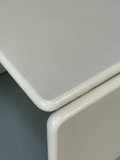 Vintage Nesting Tables White Retro Italian Side Tables 3 Curved EB12617