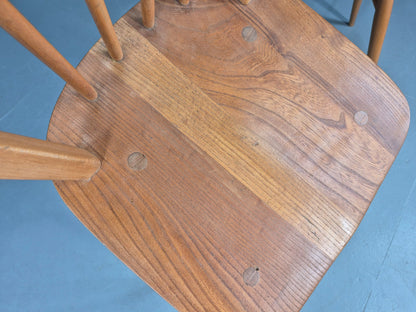 2 Ercol Windsor Chairs Elm and Beech 4 Stick Model 1960s Retro EB12269