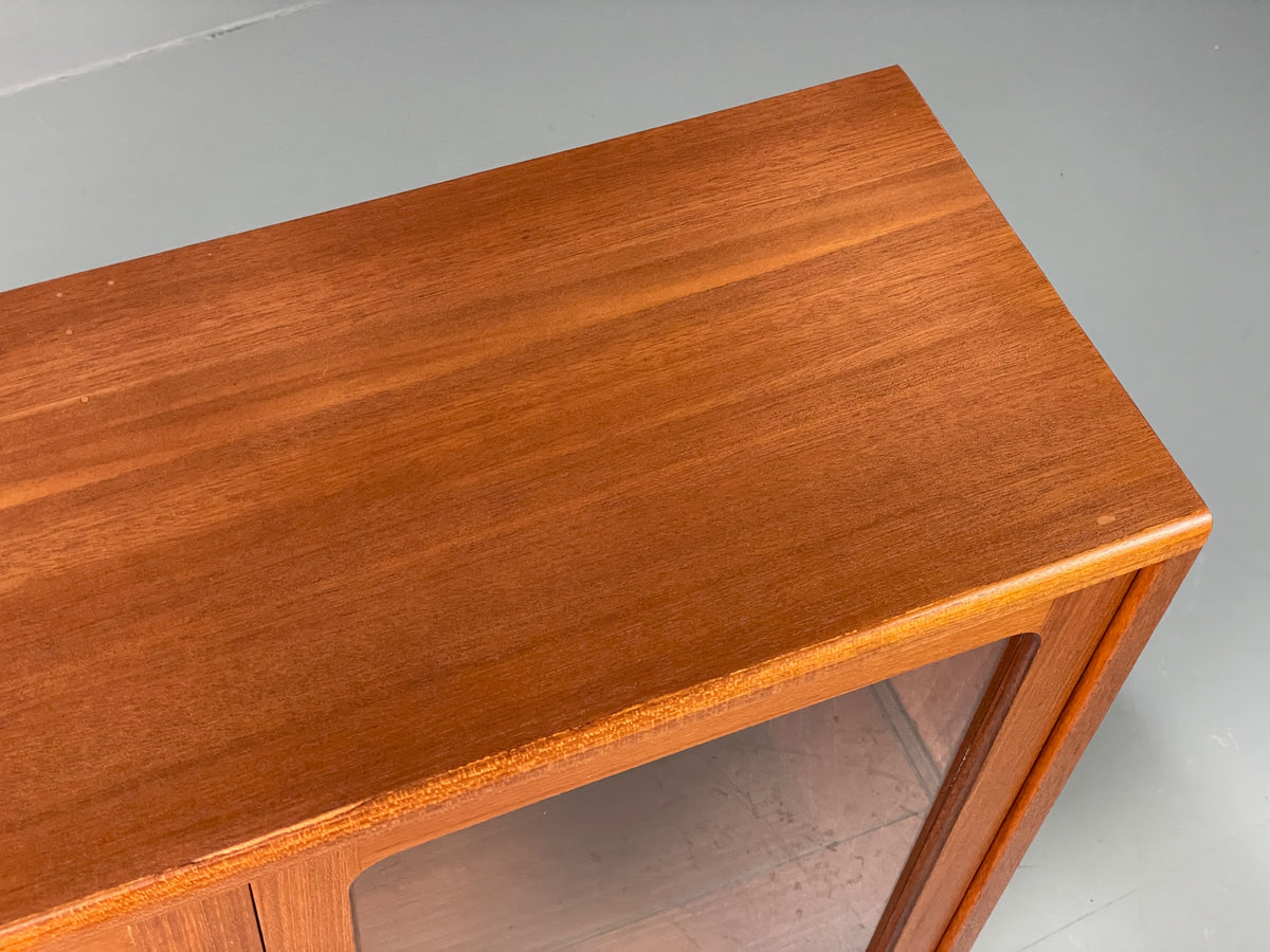 Vintage G Plan Bookcase Teak 1970s Glazed Doors Shelving Mid Century EB12972