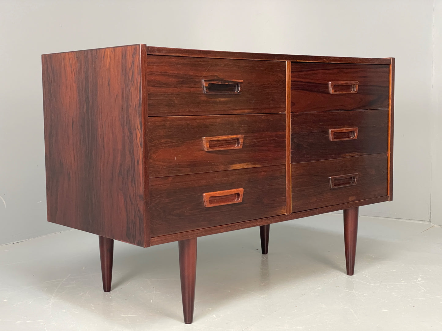 Vintage Chest Of Drawers 1960s Danish Mid Century Darkwood EB12360