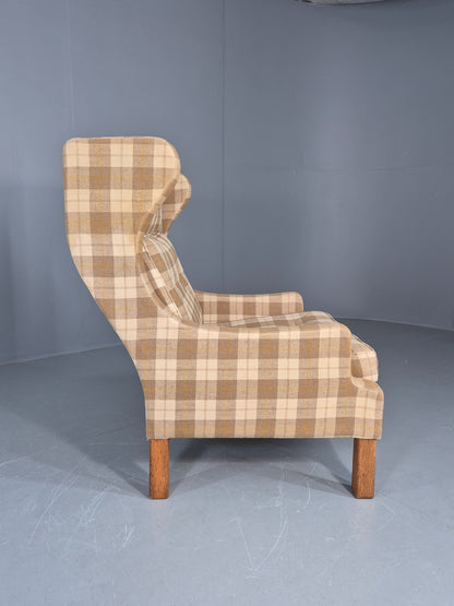 Vintage Mid Century Wing Back Lounge Chair Danish Design Retro EB12398