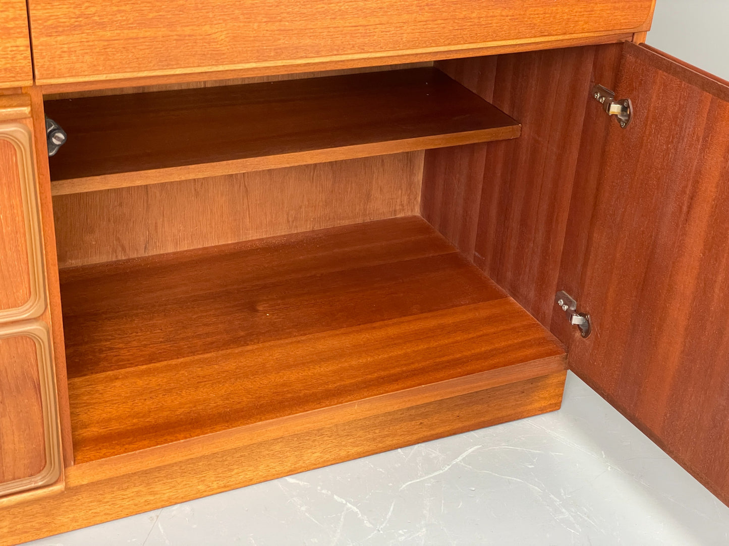 Vintage McIntosh Teak Sideboard 1970s Retro Drawers Squares Shelves EB12193