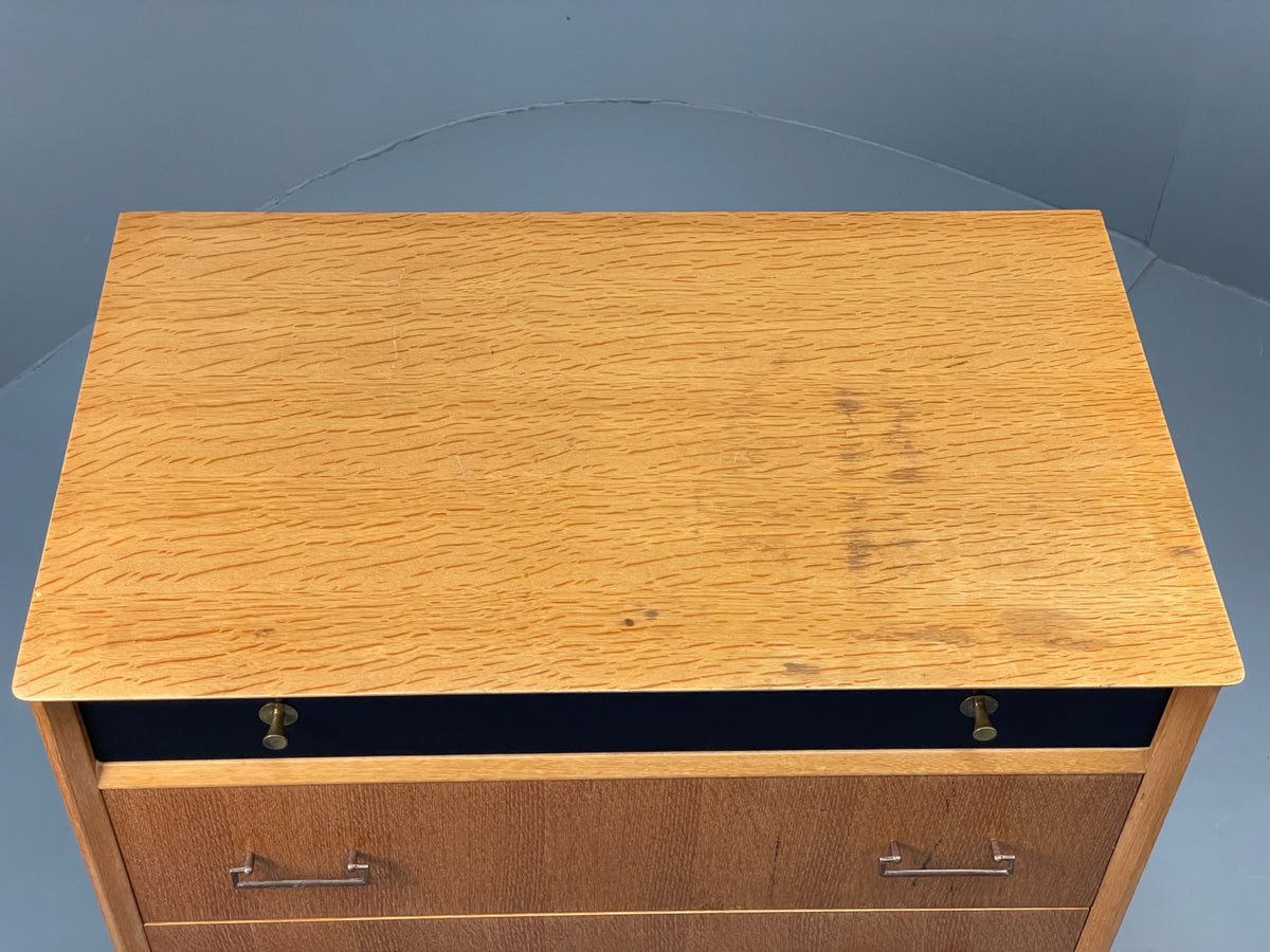 Vintage Chest Of Drawers By Limelight 1960s Oak Veneer Black Mid Century EB13119