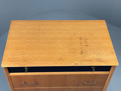 Vintage Chest Of Drawers By Limelight 1960s Oak Veneer Black Mid Century EB13119