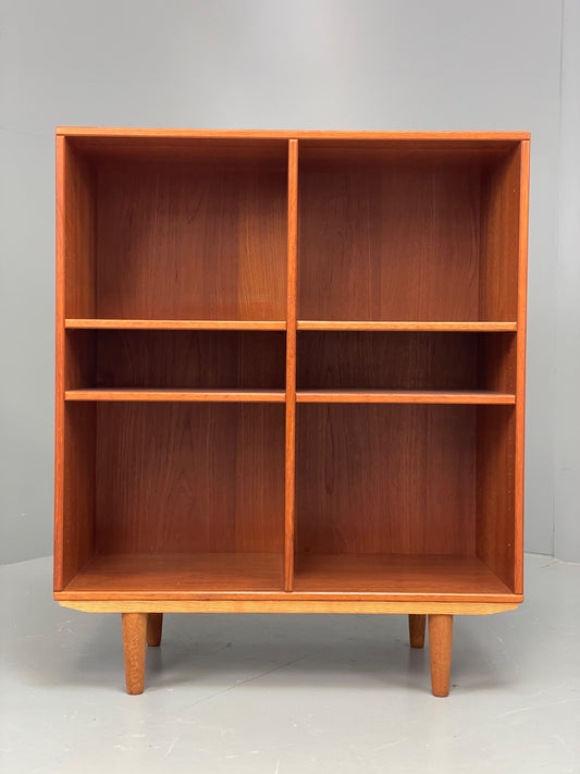Vintage Danish Teak Bookcase Record Storage Mid Century Retro Shelving EB12966