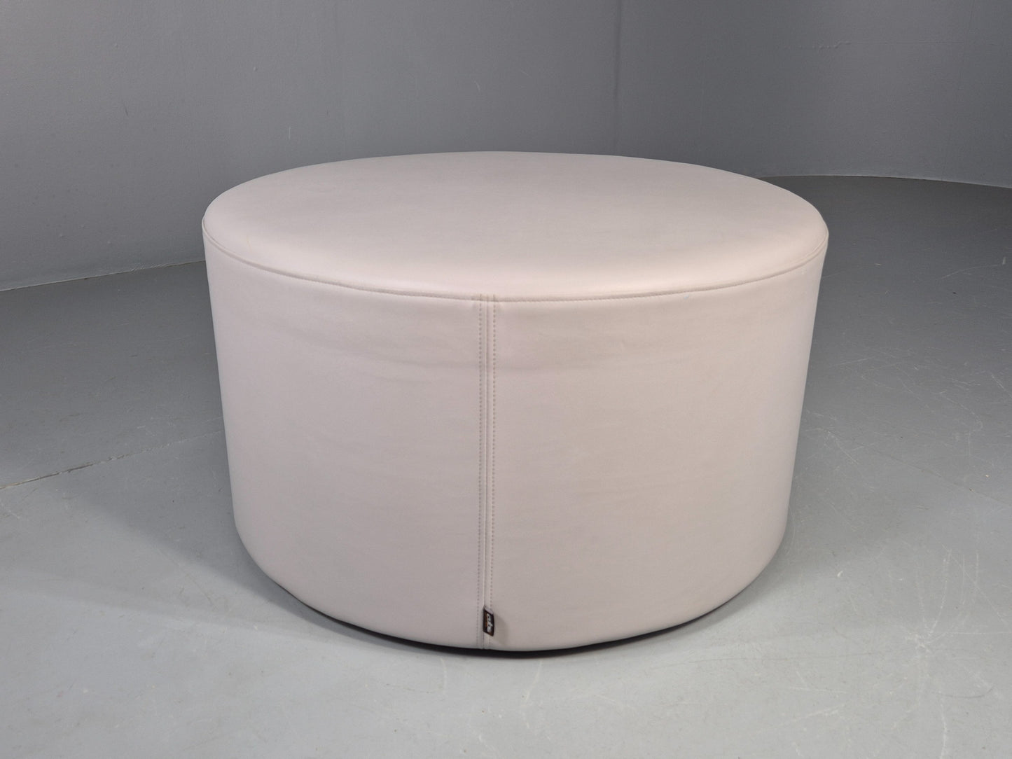 Cube Spaces Round Oversize Ottoman Footstool Leather  EB12251