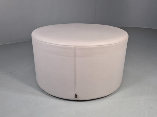 Cube Spaces Round Oversize Ottoman Footstool Leather  EB12251