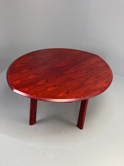 Vintage Circular Dining Table 1970s Danish Retro Rotating Top EB11990