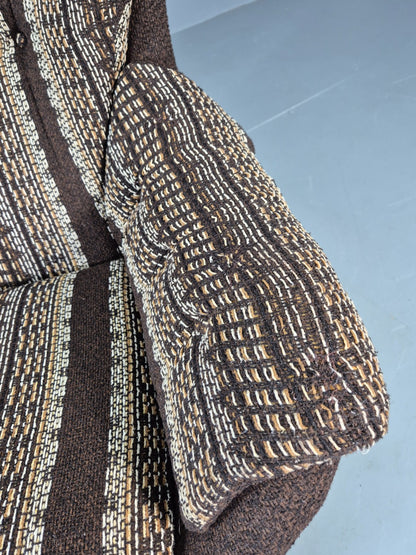 Vintage Egg Chair 1980s Retro Original Cloth Modern Design Brown Cream EB13066
