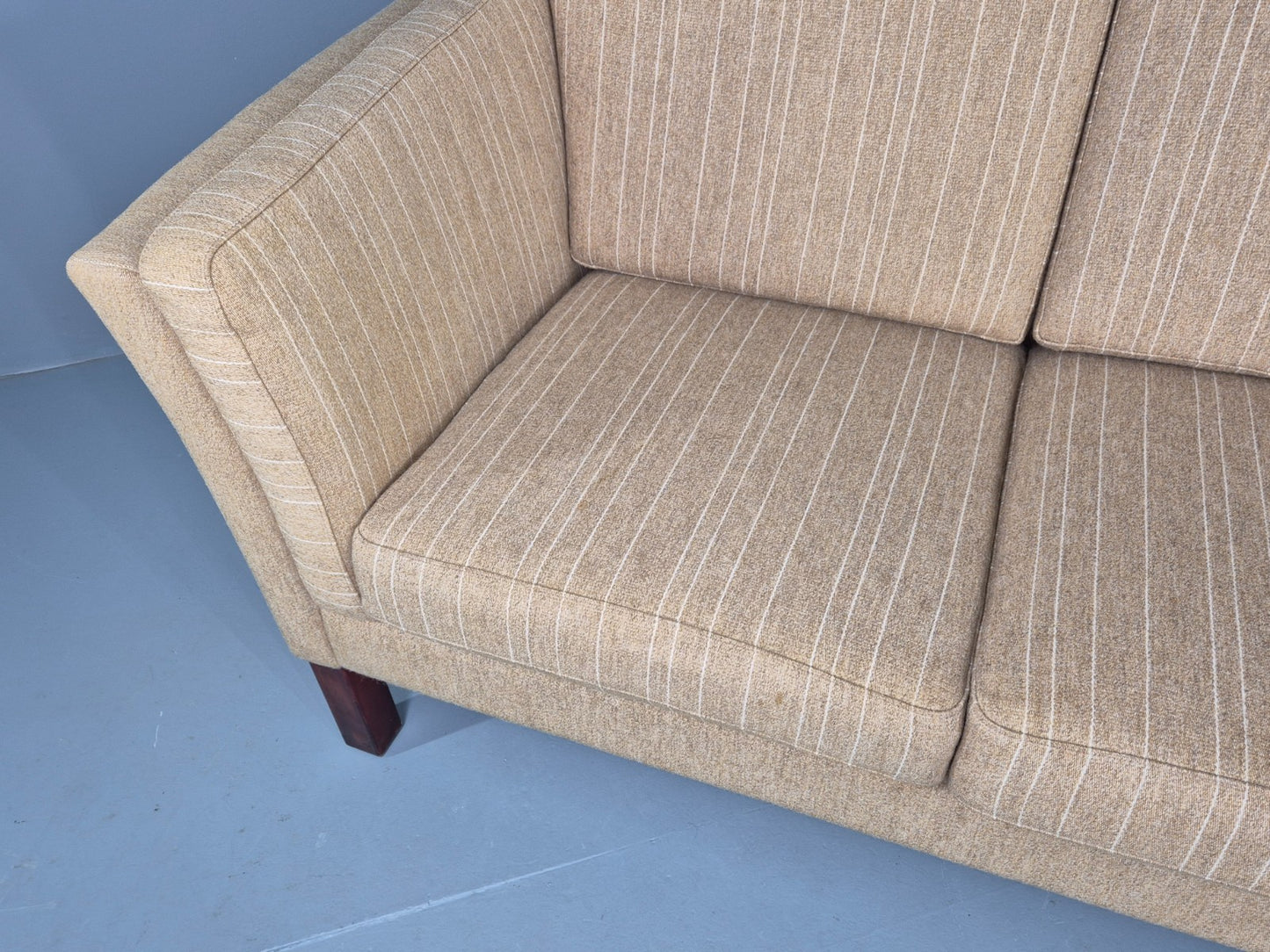 Vintage 3 Seater Sofa Danish Design 1980s Wool upholstery Retro MCM EB12543