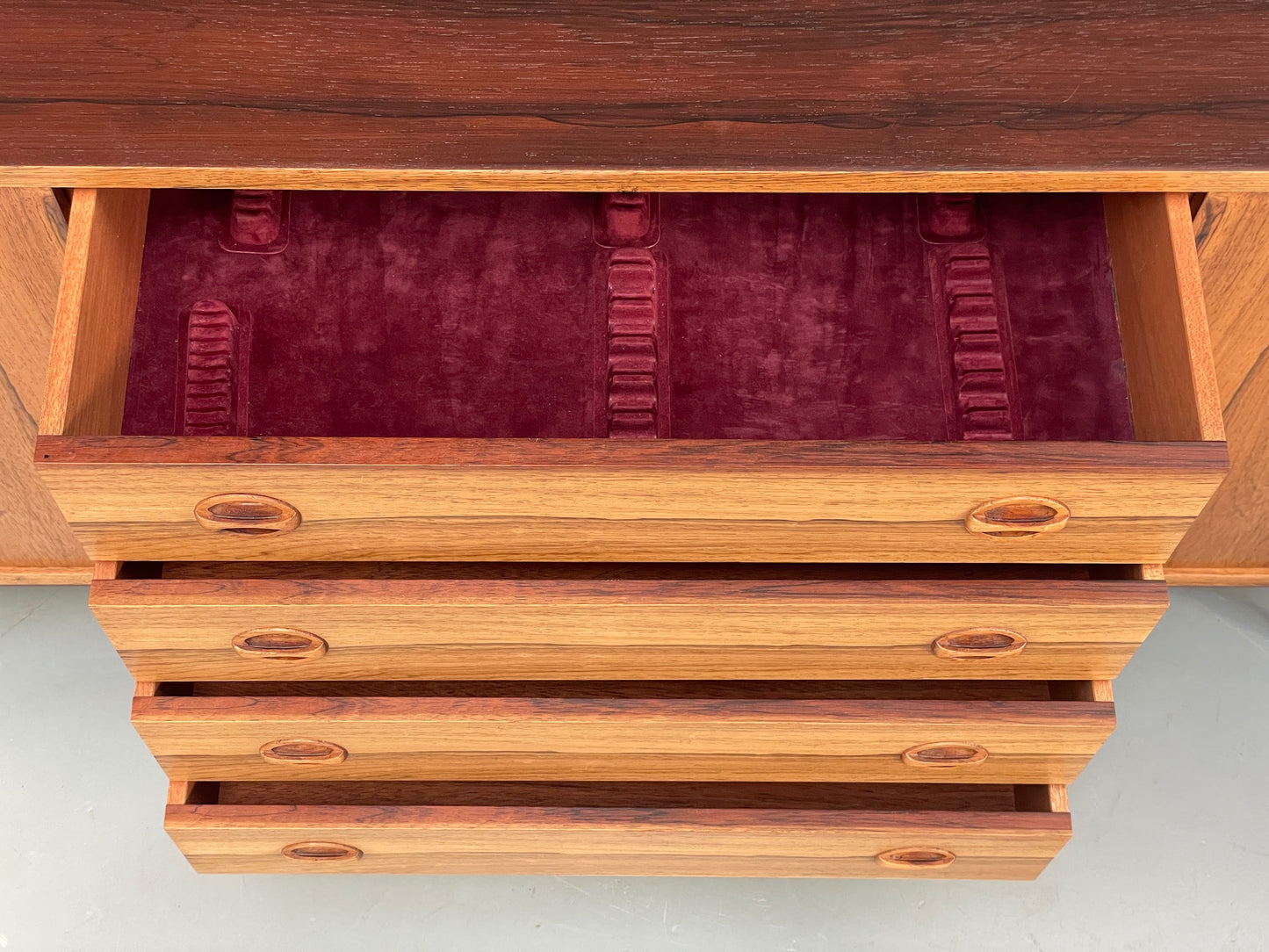 Vintage 1970s Danish Sideboard Mid Century Retro Shelving Drawers EB12331