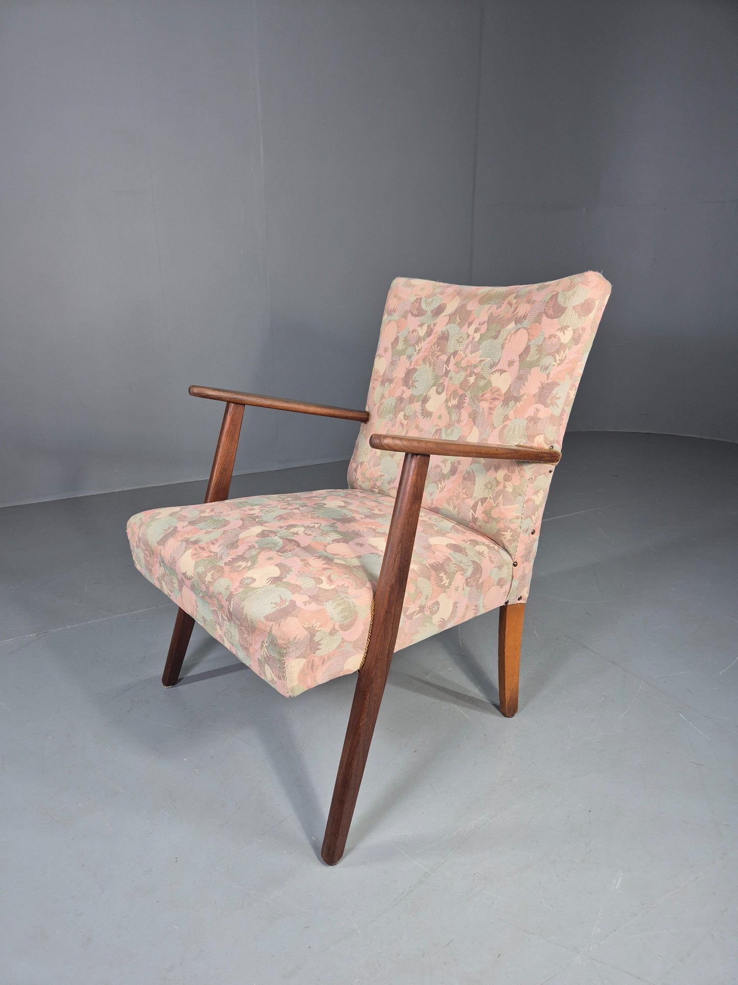 Vintage Danish Lounge Chair 1960s Mid Century Design Teak Frame EB12732