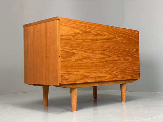 Vintage Teak Record Cabinet By Tapley Retro Cupboard White Interior EB13154