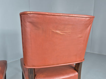 3 Mid Century Style Leather Dining Chairs Rero late 20th Century EB12532