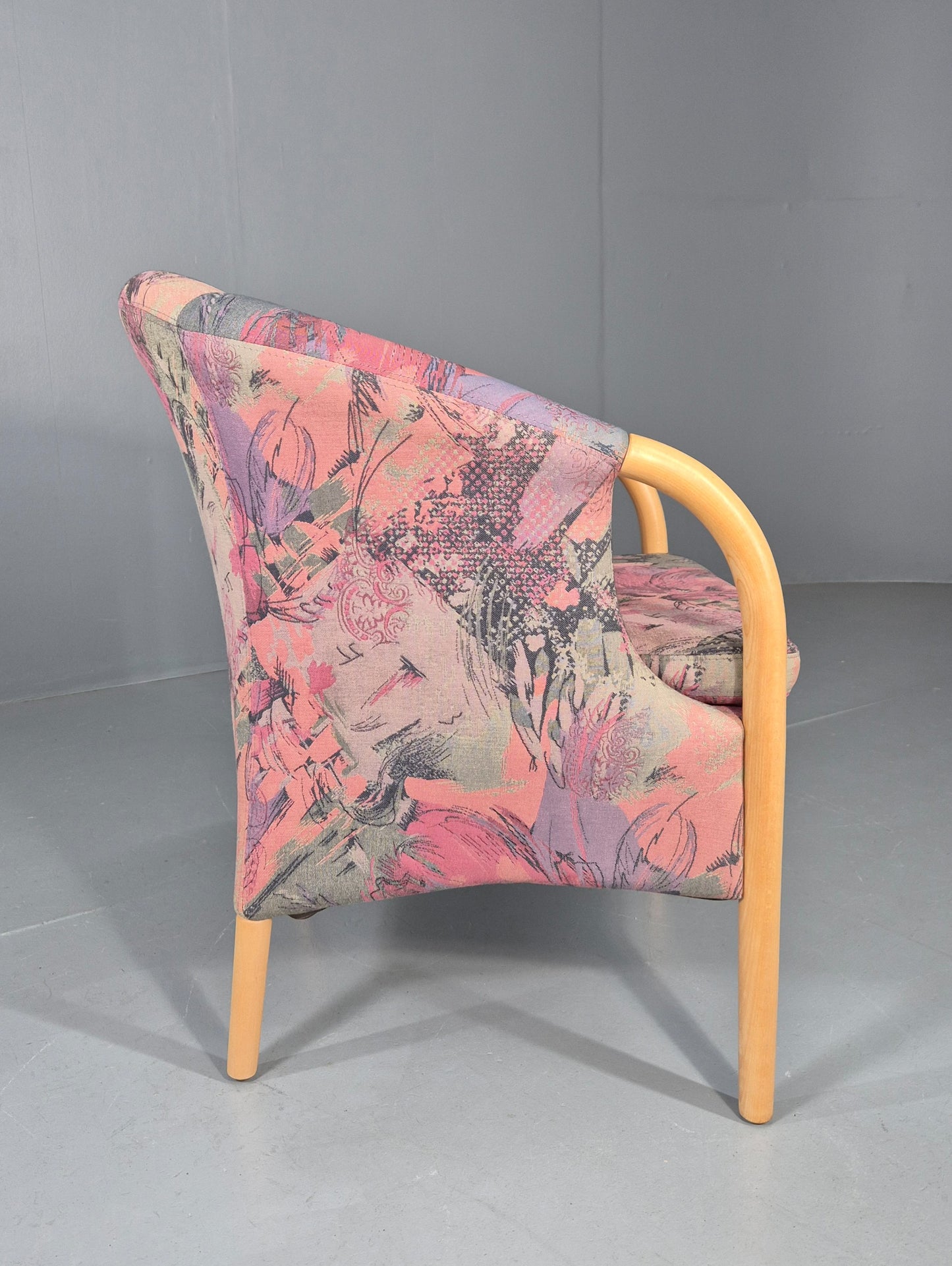 Vintage 1980s Stouby Colourful Tub Chair Danish Design Quality Retro EB12135