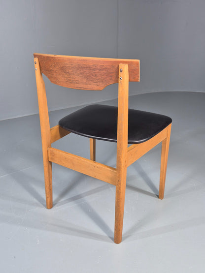 Vintage Teak Dining Chair 1960s Retro Mid Century Vinyl Seat EB11759