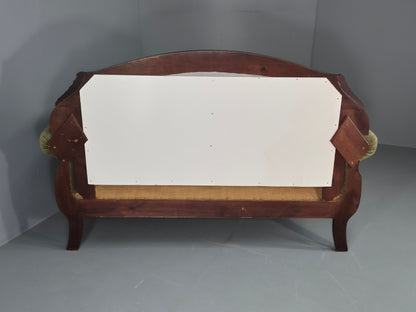 Antique 2 seater Sofa curved back rail Mahogany Exposed Frame 1900s EB12757
