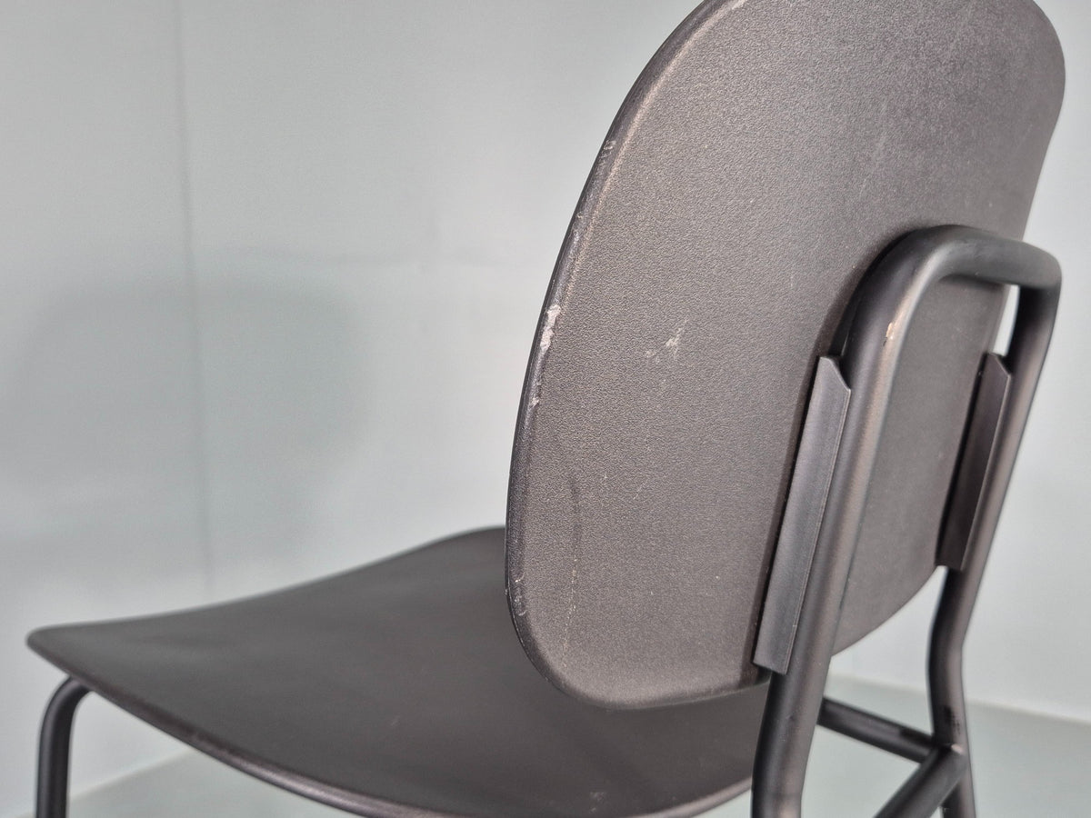 4 Tondina High Stools Infiniti Italian Design Black Plastic Pop Model  12998