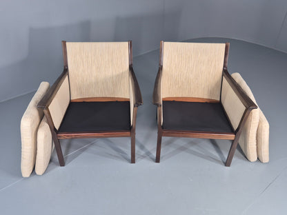 2 Vintage Ole Wanscher Mid Century Lounge Chairs P Jeppesen 1960s Retro EB12319