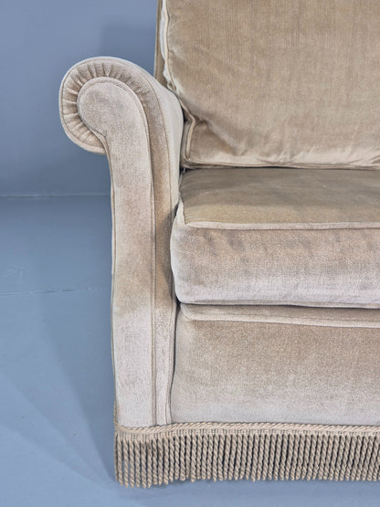 Vintage 1960s Armchair Green Velour Upholstery Mid Century Classical Design EB12471