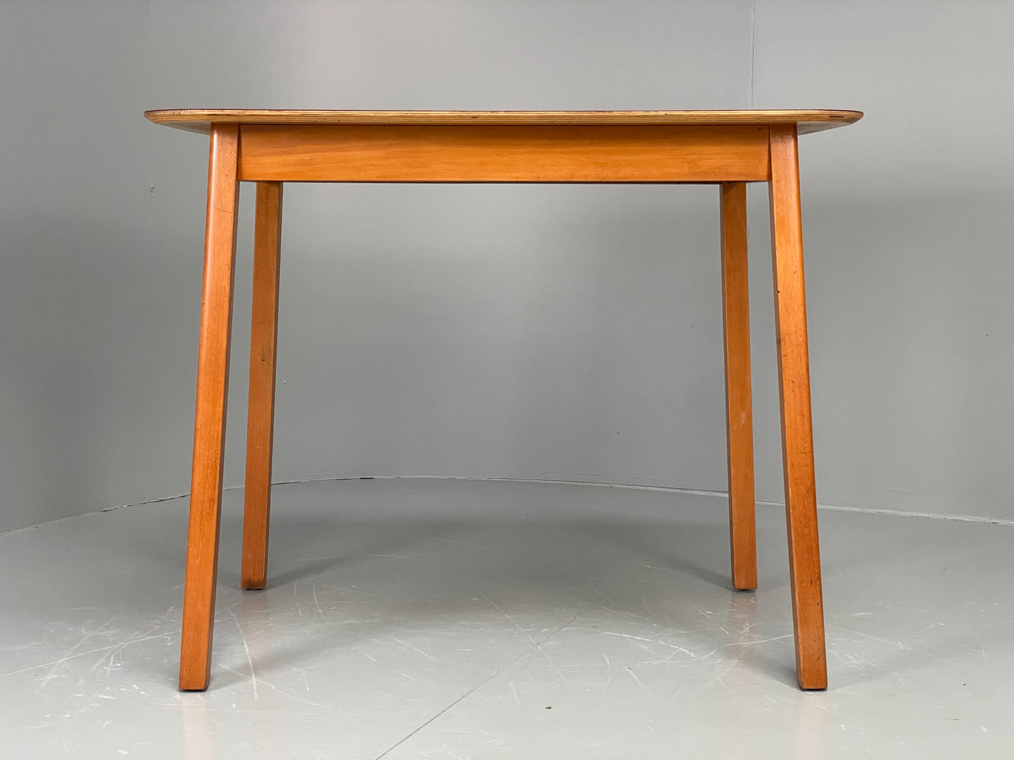 Vintage 1960s Kitchen Table Red Formica Retro Exposed Ply EB12194