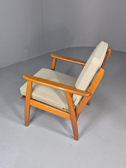 Vintage Mid Century Danish lounge chair Beech Frame 1970s Retro EB11372