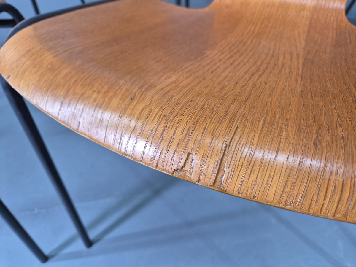 11 Vintage Stacking Chairs Industrial Danish Design Bent Ply Retro MCM EB12661