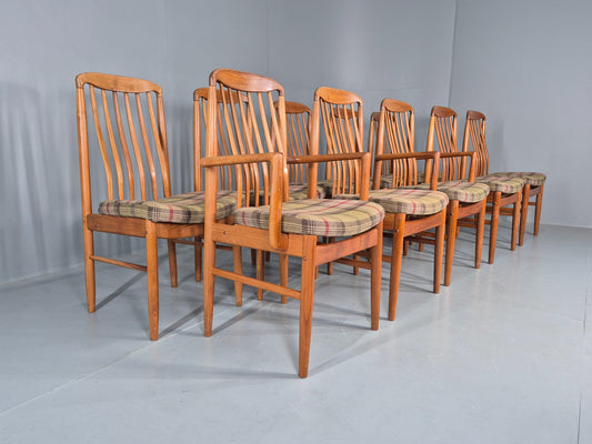 10 Vintage Mid Century Dining Chairs Teak Frame Benny Linden Design 70s EB12165