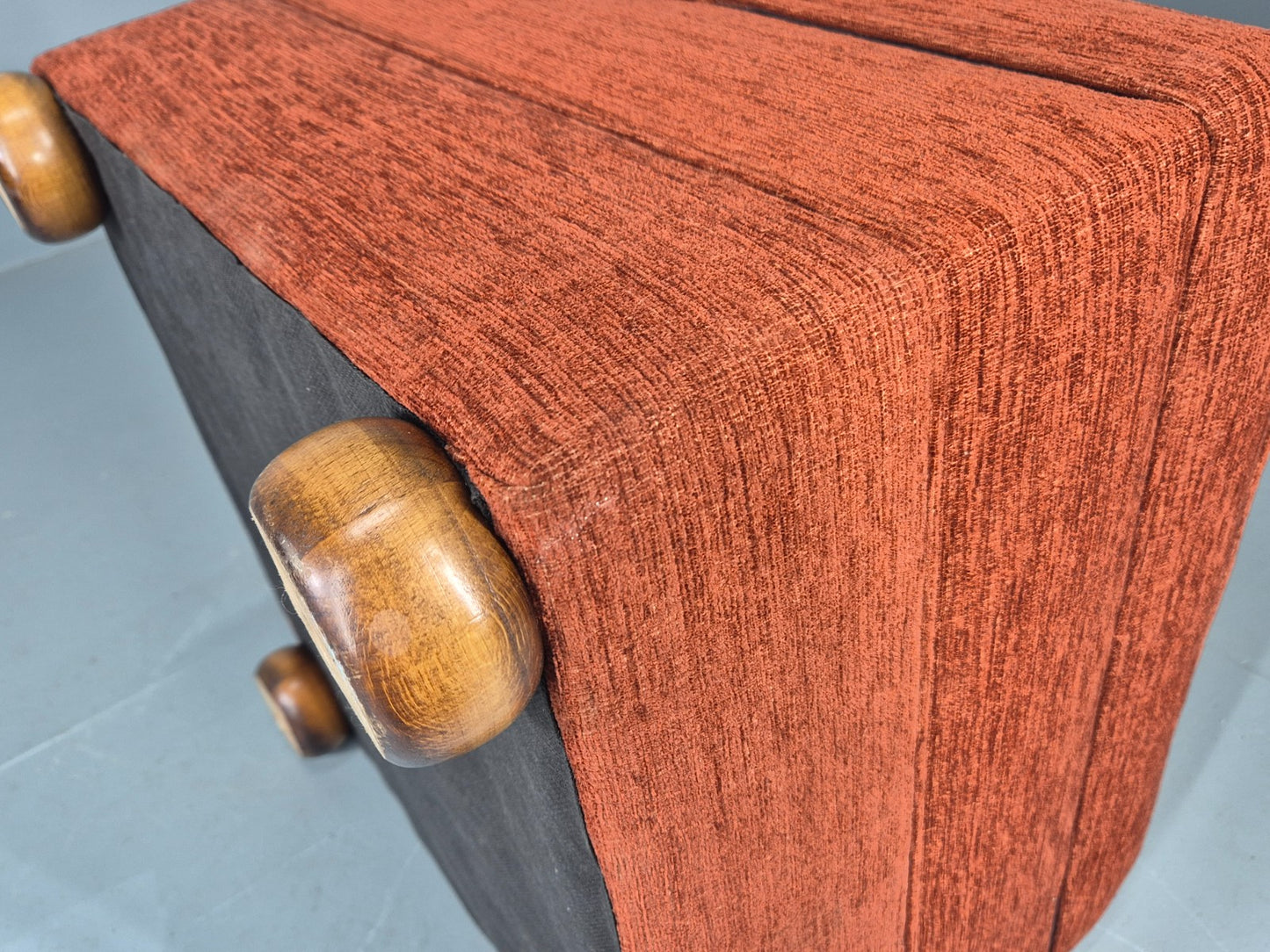 Vintage Chenille Footstool With Built In Storage  EB11660