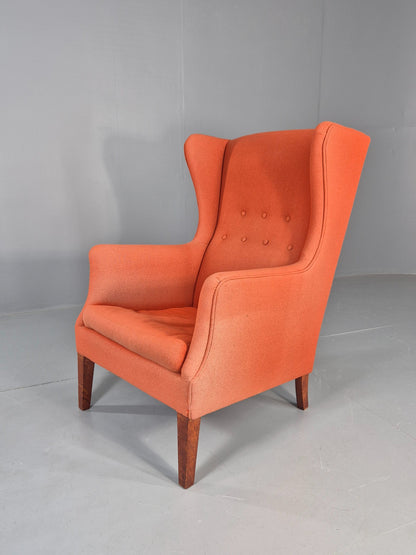 Vintage Midcentury Wing Back Armchair Danish Design 1960s Retro EB12115
