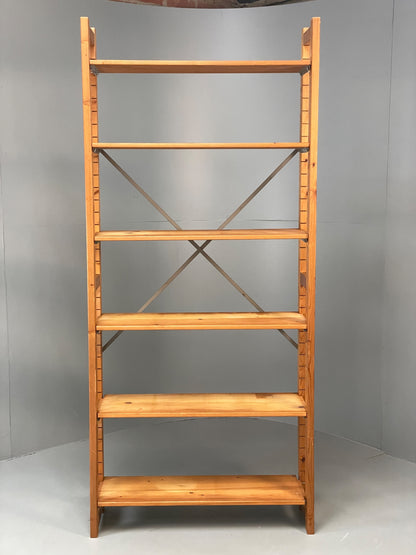 Vintage Pine Shelving Unit Adjustable Modular Open Retro Bruynzeel Solid EB13161