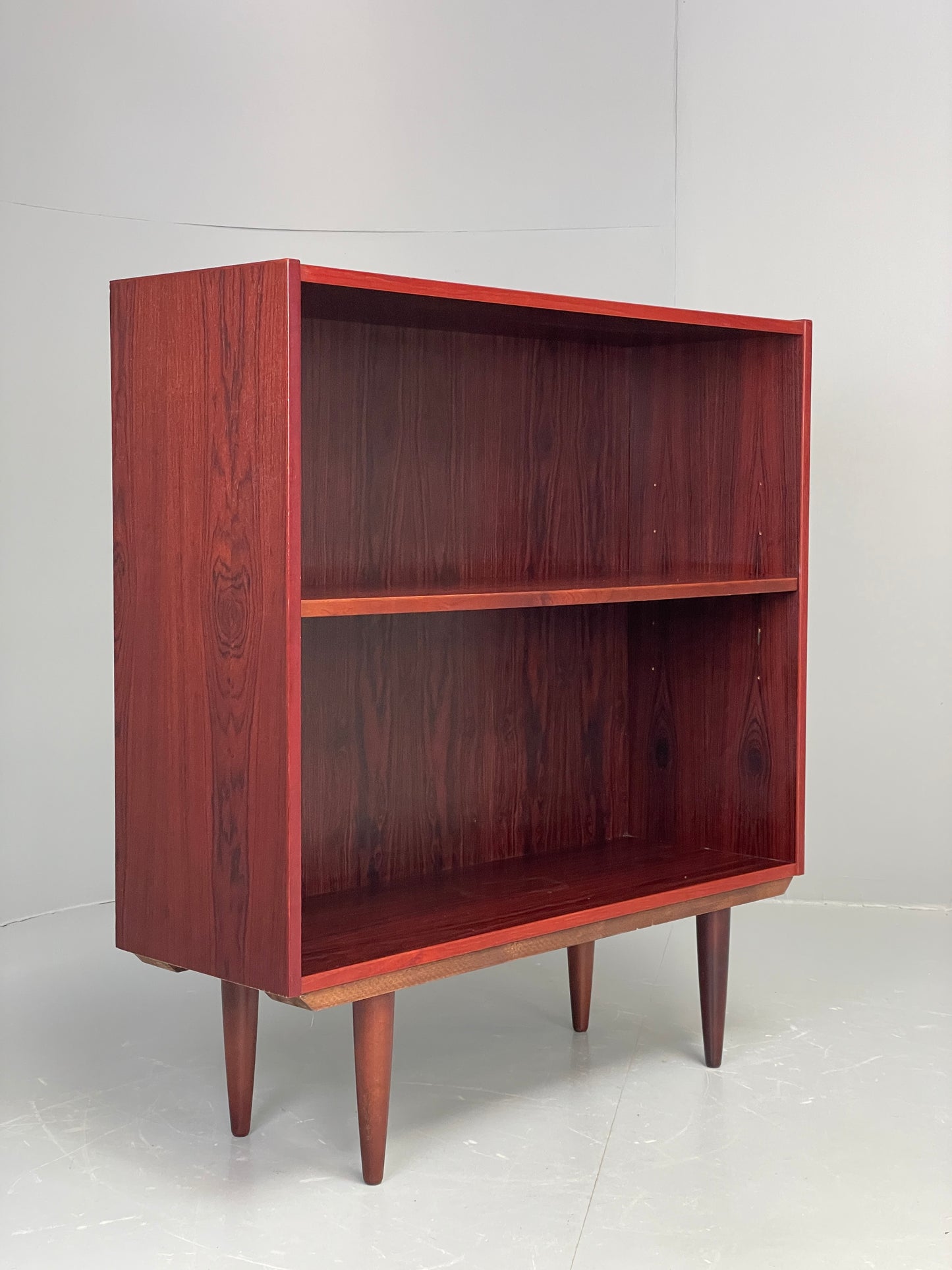 Vintage 1970s Darkwood Bookcase Retro Mid Century Shelving Adjustable EB12325