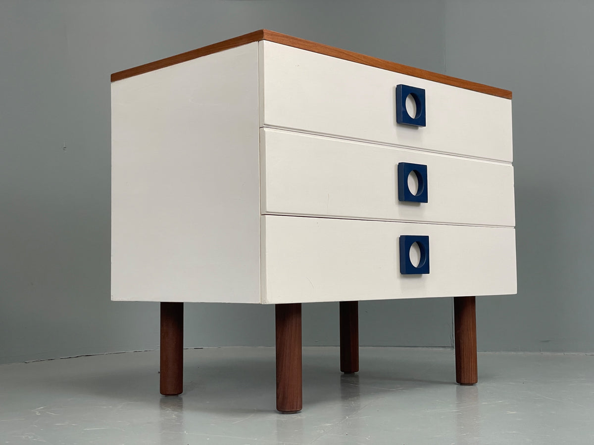 Vintage Chest Of Drawers By Uniflex Teak Retro 1960s Mid Century White EB12961