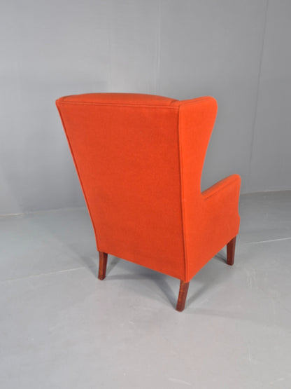 Vintage Midcentury Wing Back Armchair Danish Design 1960s Retro EB12115