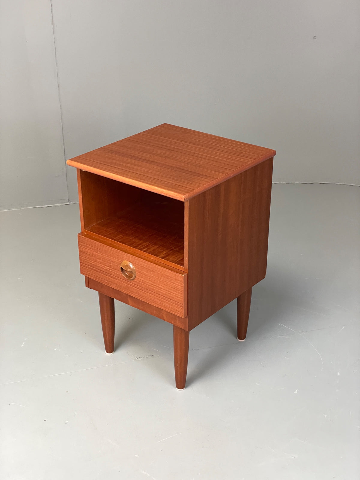 Vintage Teak Bedside Cabinet By Shreiber Mid Century Drawer Retro 1960s EB13166