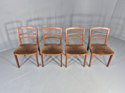 4 Vintage G plan Dining Chairs  Ladder Back Original Seats Teak 1970s EB12174