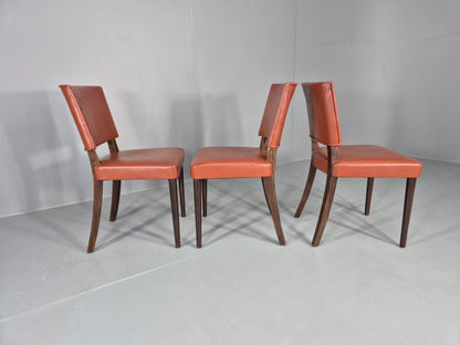 3 Mid Century Style Leather Dining Chairs Rero late 20th Century EB12532