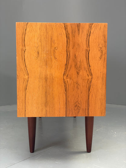 Vintage Chest Of Drawers TV Unit Danish 1960s Mid Century Brass Darkwood EB12350