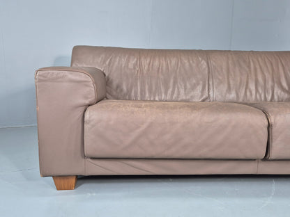 Vintage 2.5 Seater Sofa Taupe Leather Modern Design De Sede Style EB12477