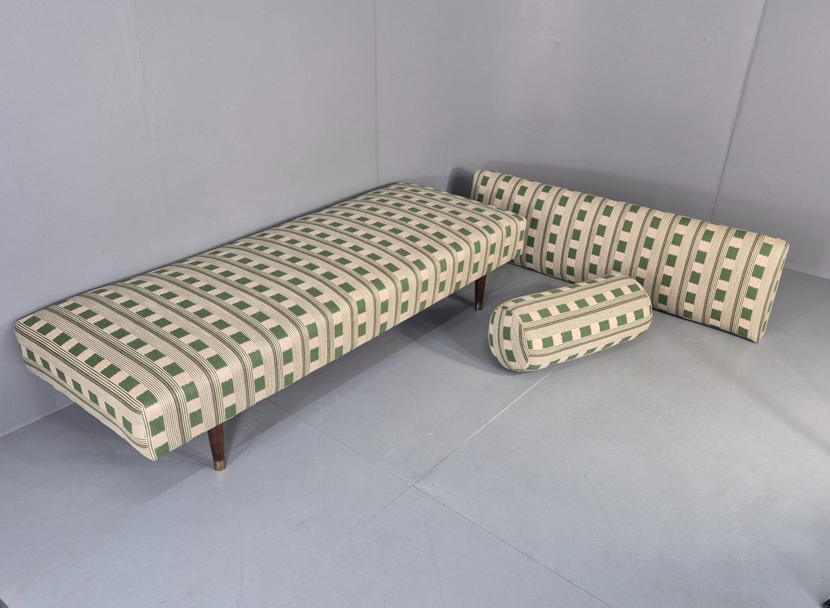 Vintage Danish Day Bed in Lost and Found New Upholstery 1950s Original EB12542