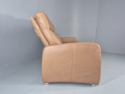 Vintage 3 Seater Leather Sofa Ergoline 1990s Retro Quality Modern Design EB11001