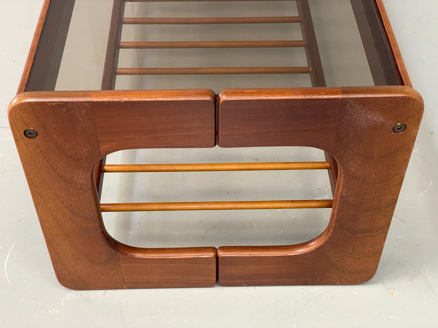 Vintage Danish Coffee Table Teak & Glass Retro 1970s Mid Century EB12304
