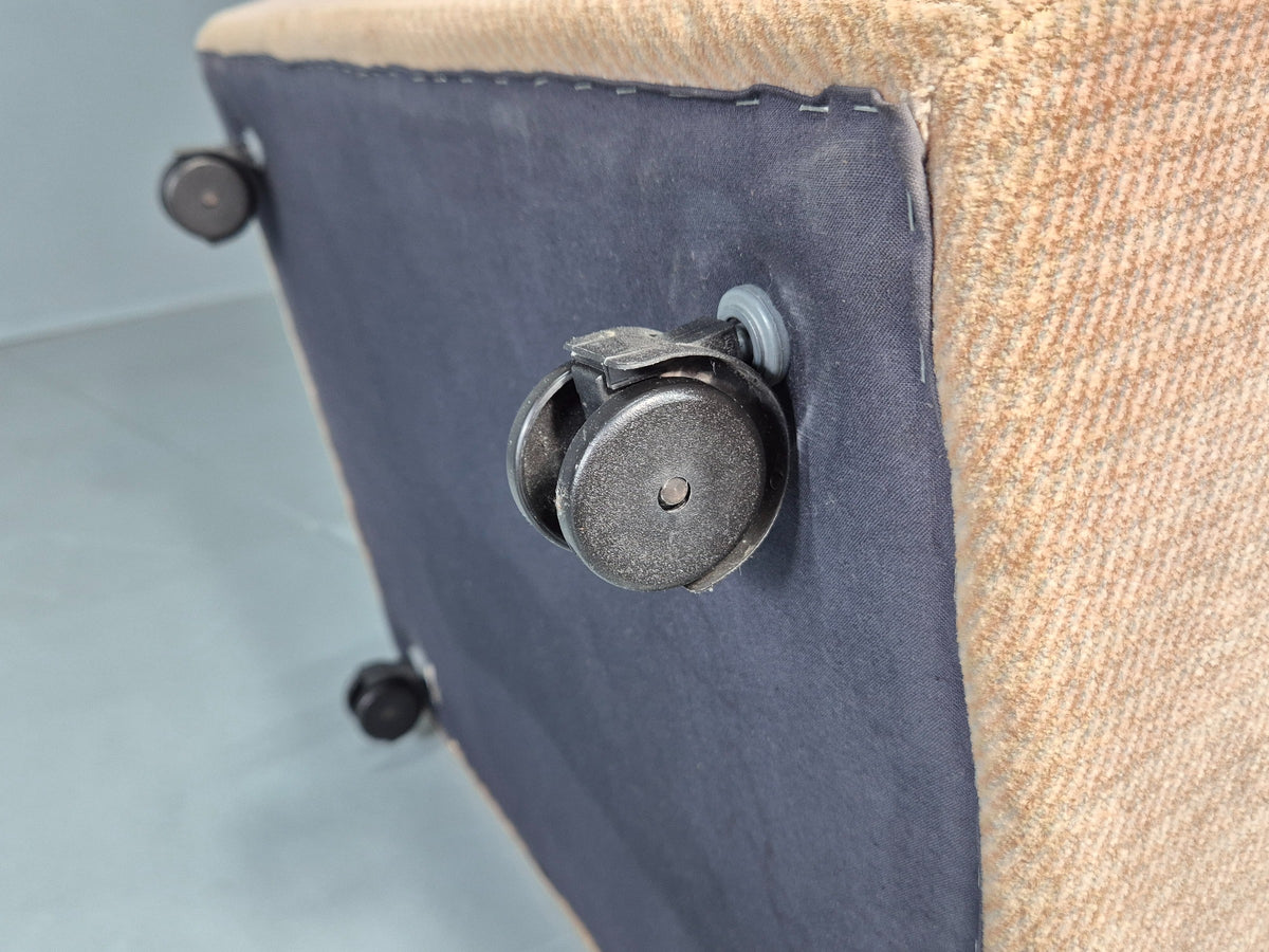Vintage Footstool 1980s Retro Biege Dralon EB12559
