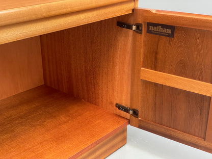 Vintage Nathan Wall Unit Teak Squares 1970s Retro Shelving Glazed EB11968
