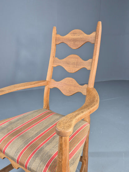 Vintage Henning Kjaernulf Elbow chair 1970s Oak Danish Retro Brutalist  Eb12533