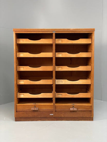 Vintage Tambour Fronted Cabinet 1950s Danish By NIPU Drawers Art Storage EB12330