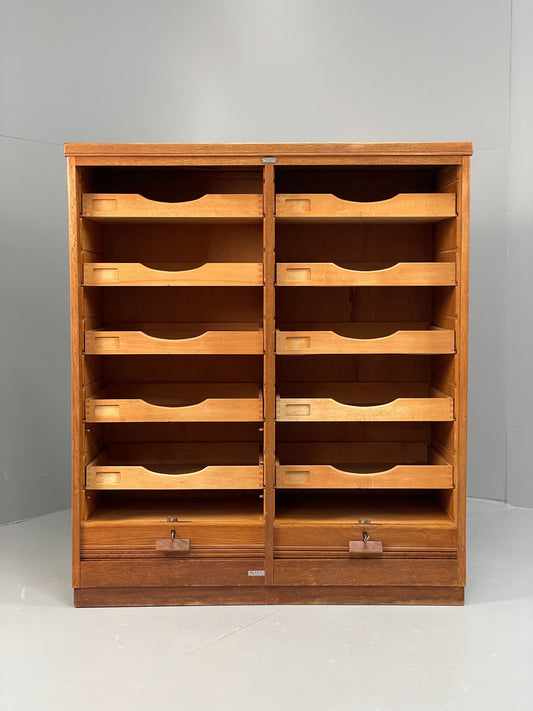 Vintage Tambour Fronted Cabinet 1950s Danish By NIPU Drawers Art Storage EB12330