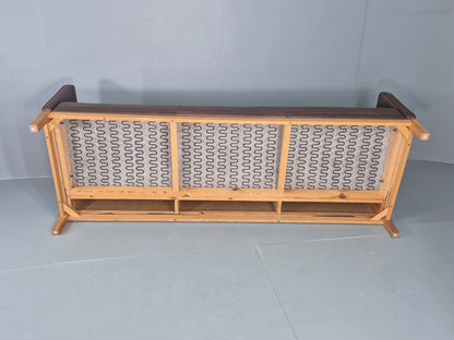 Vintage 3 Seater Sofa Danish 70s Brown Leather Retro Mid Century Modern EB12424